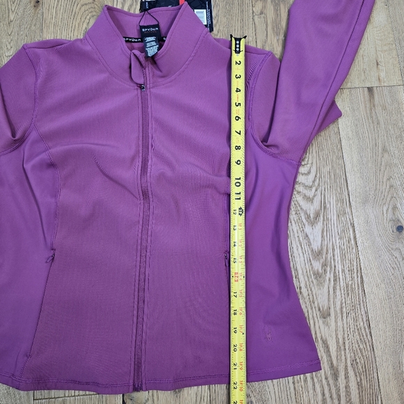 NWT Spyder Muave Ribbed Lightweight Long Sleeve Zip Up Jacket Extra Large - Picture 10 of 10